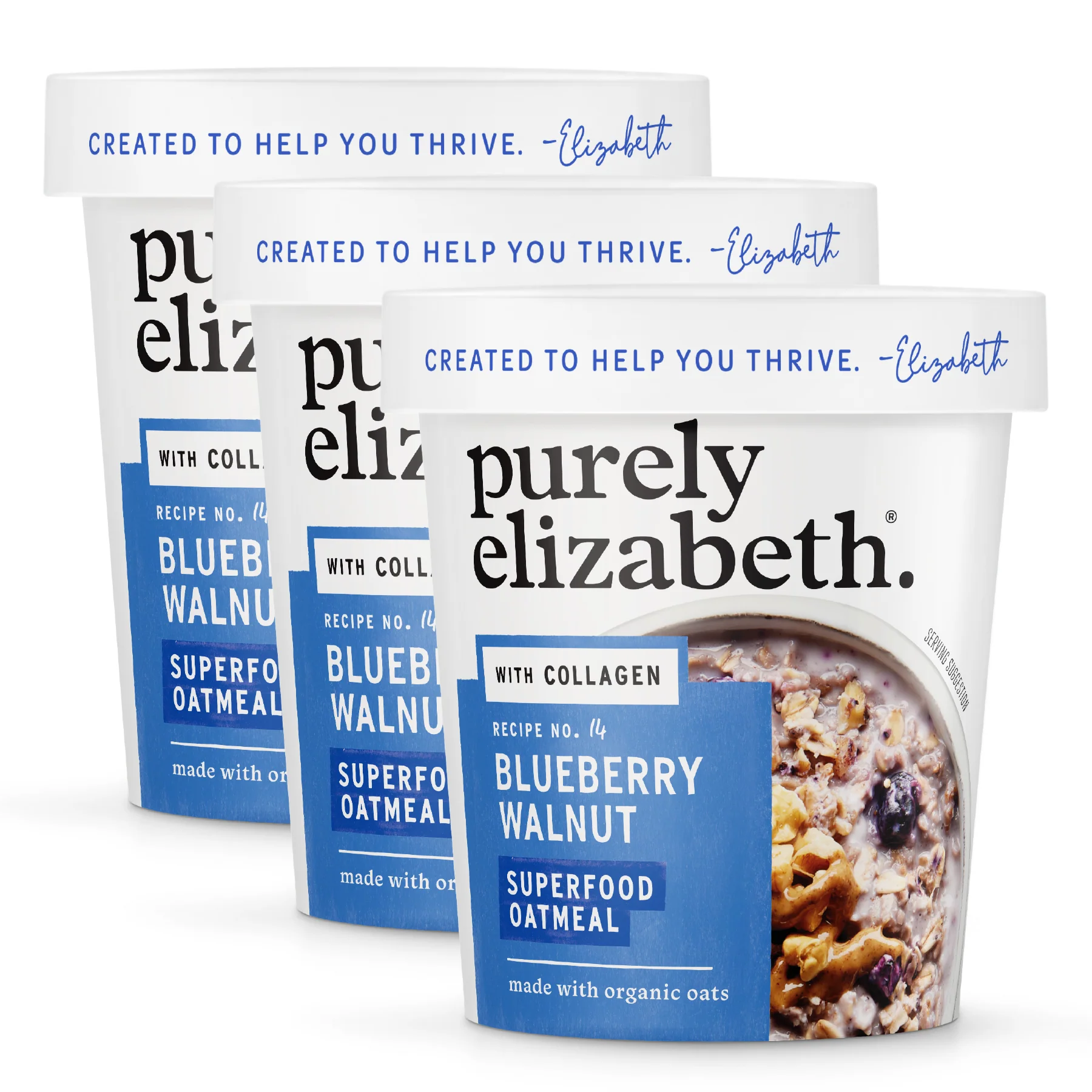 Blueberry Walnut Superfood Oat Cup with Collagen - 3 Pack - Image 3